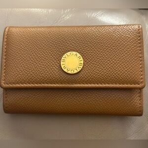 Bvlgari Brown Leather Card/Key Holder